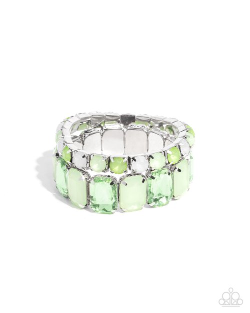 Mismatched Mood - Green - Paparazzi Bracelet Image