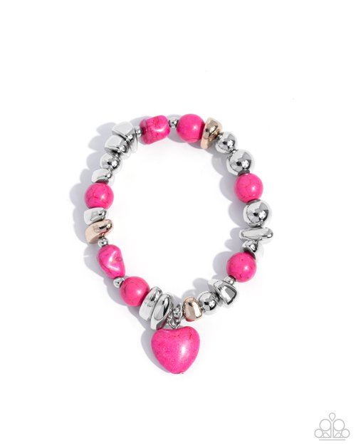 Adorably Asymmetrical - Pink - Paparazzi Bracelet Image