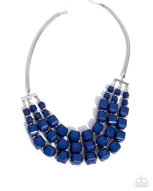 Reliant Rows - Blue - Paparazzi Necklace Image