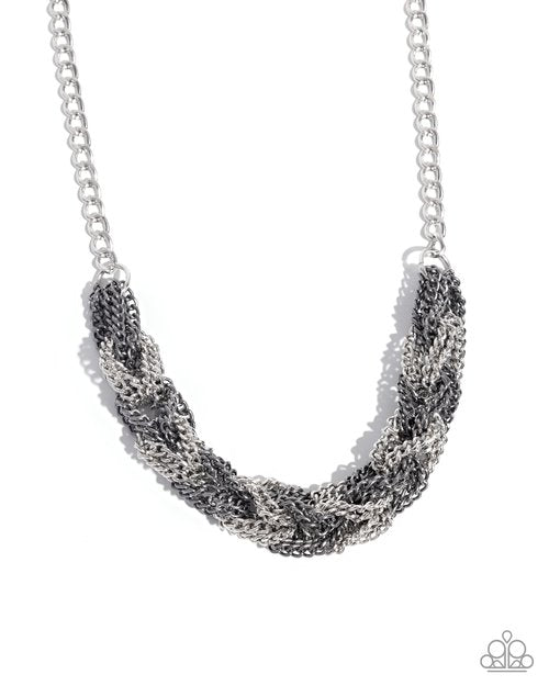Braided Breakthrough - Silver - Paparazzi Necklace Image
