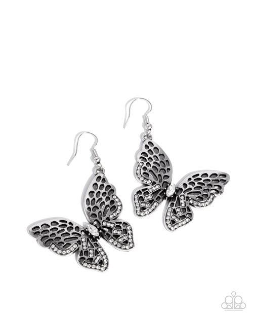 Fresh Flutter - White - Paparazzi Earring Image