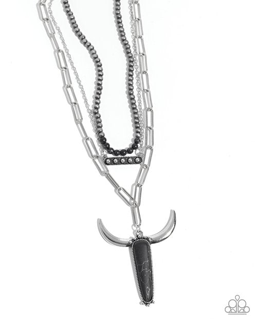 Longhorn Layers - Black - Paparazzi Necklace Image
