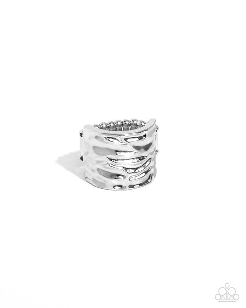 Textured Tenor - Silver - Paparazzi Ring Image