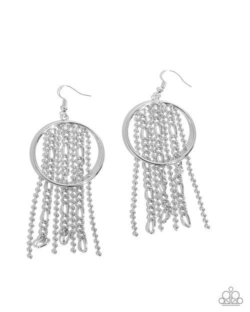 Laborious Lure - Silver - Paparazzi Earring Image