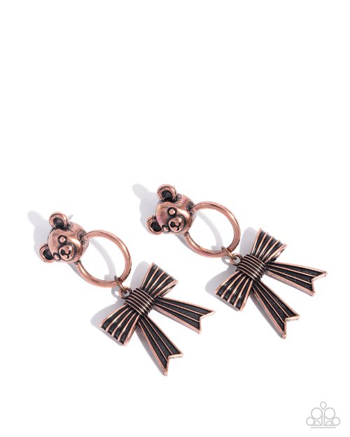 Bear in Mind - Copper - Paparazzi Earring Image