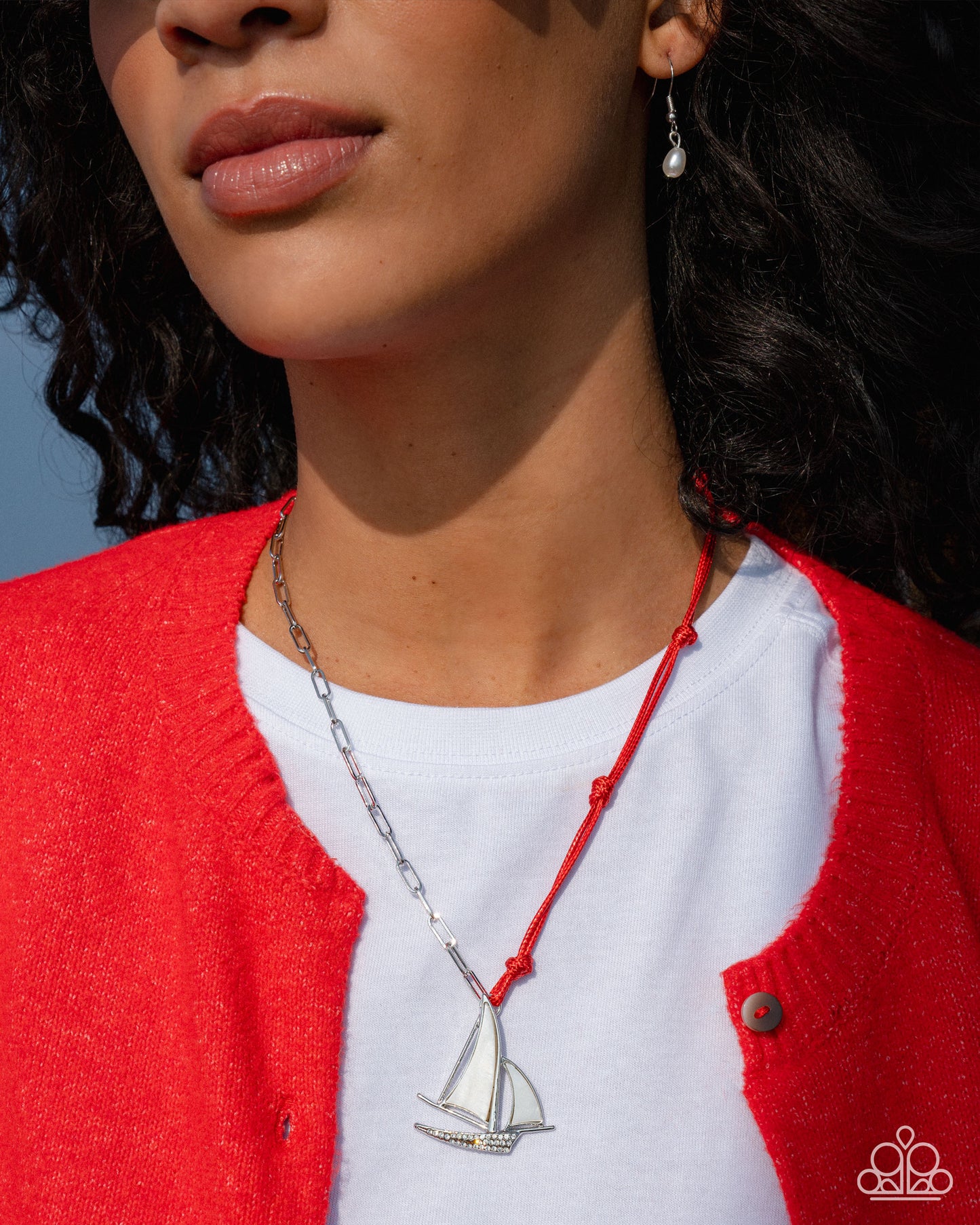 Sailboat Shimmer - Red - Paparazzi Necklace Image