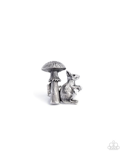 Textured Toadstool - Silver - Paparazzi Ring Image