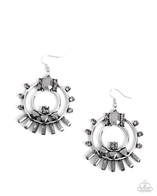 Concentric Conversation - Silver - Paparazzi Earring Image