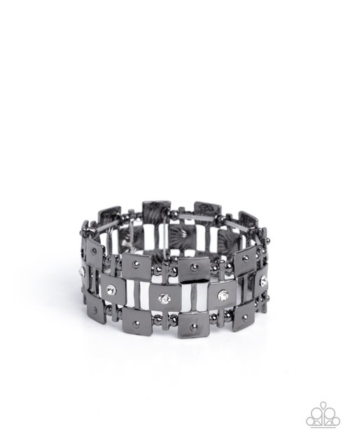 Puzzling Persistence - Black - Paparazzi Bracelet Image