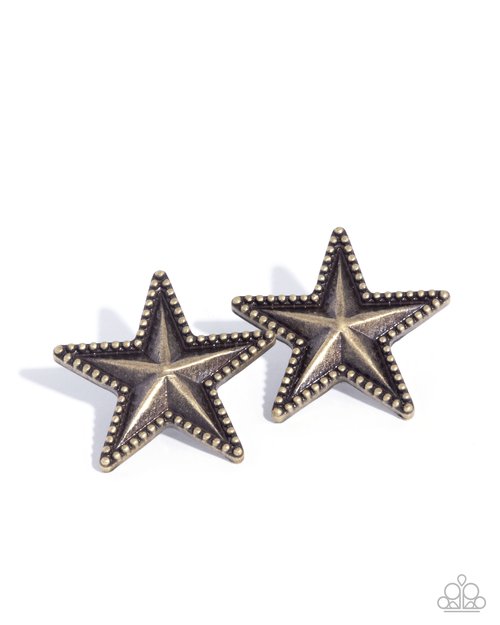 Staunch Studs - Brass - Paparazzi Earring Image