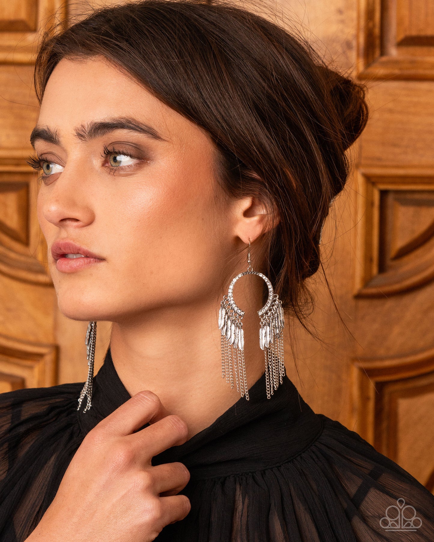 Free-Spirited Fringe - White - Paparazzi Earring Image