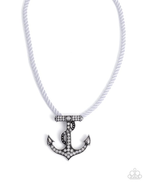 Anchored Allure - White - Paparazzi Necklace Image