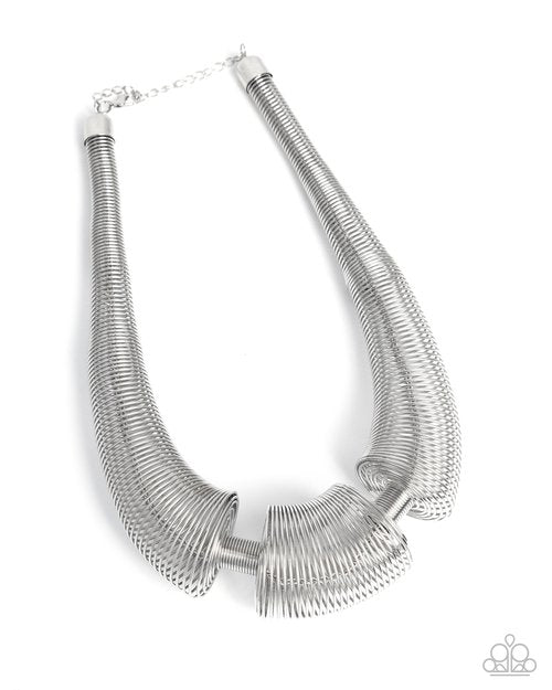 Carefree Coils - Silver - Paparazzi Necklace Image