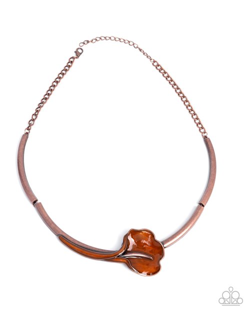 Calla Lily Chic - Copper - Paparazzi Necklace Image