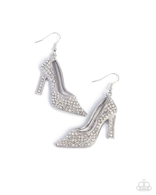 Wedding Shoes - White - Paparazzi Earring Image