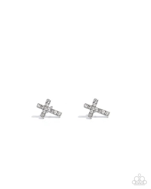 Sacred Shimmer - White - Paparazzi Earring Image