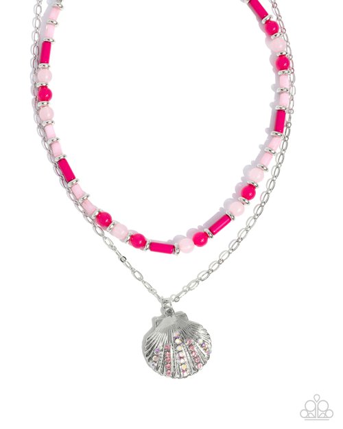Superior Seashell - Pink - Paparazzi Necklace Image