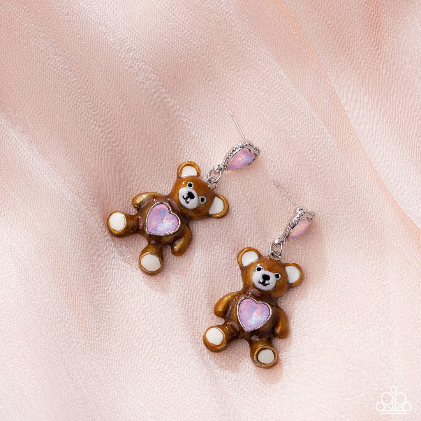 Traditional Teddy - Pink - Paparazzi Earring Image