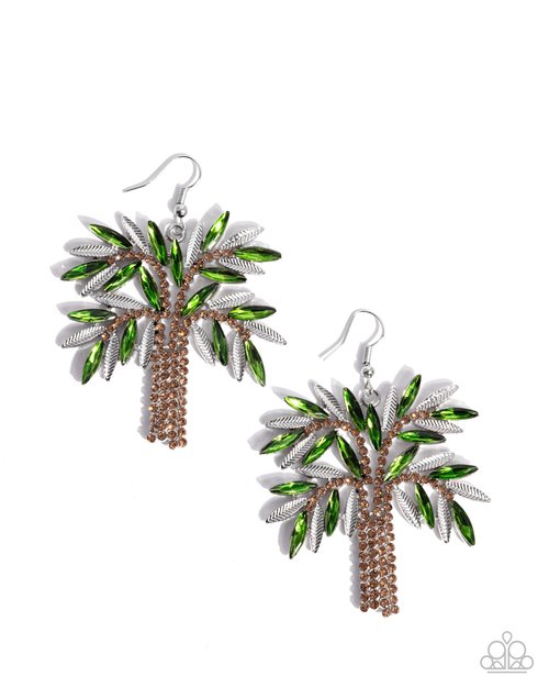 Palm Tree Pizzazz - Green - Paparazzi Earring Image