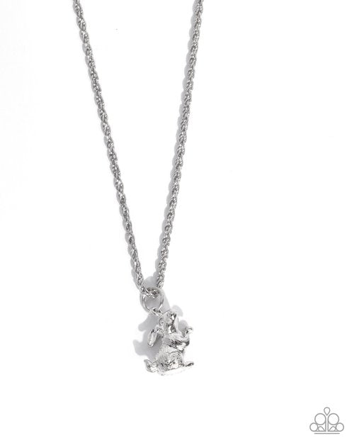 Pet Rabbit - Silver - Paparazzi Necklace Image
