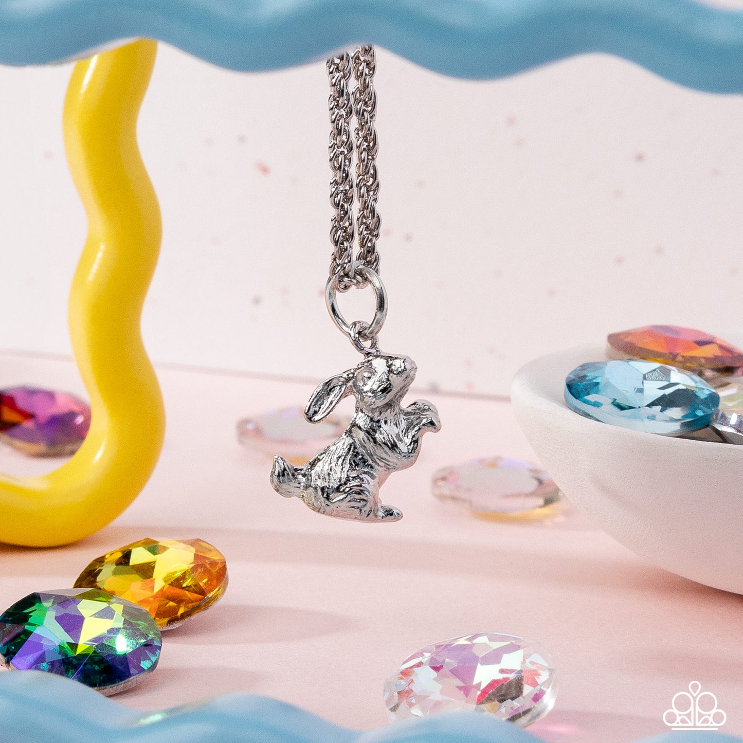 Pet Rabbit - Silver - Paparazzi Necklace Image