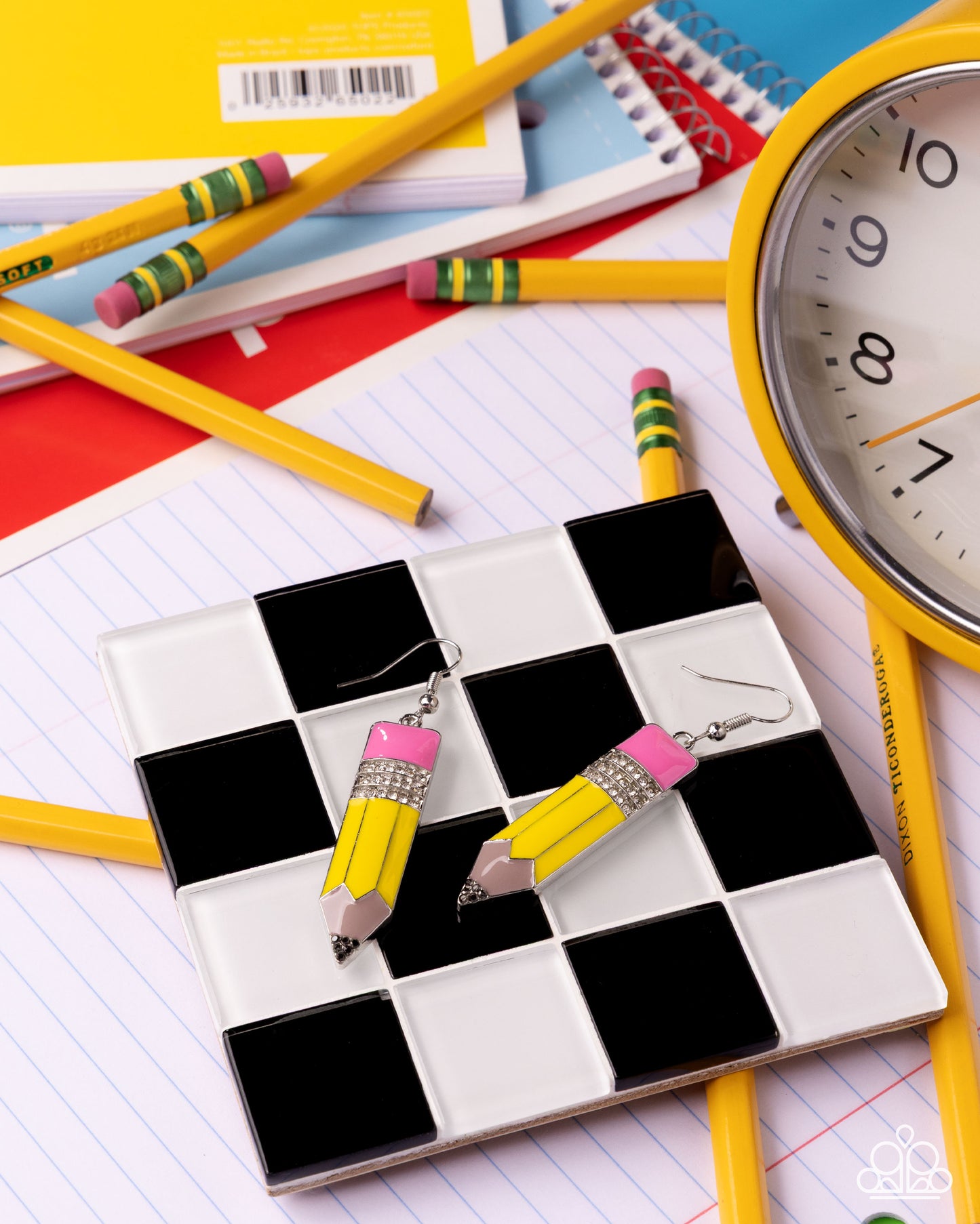 Iconic Institution - Yellow - Paparazzi Earring Image