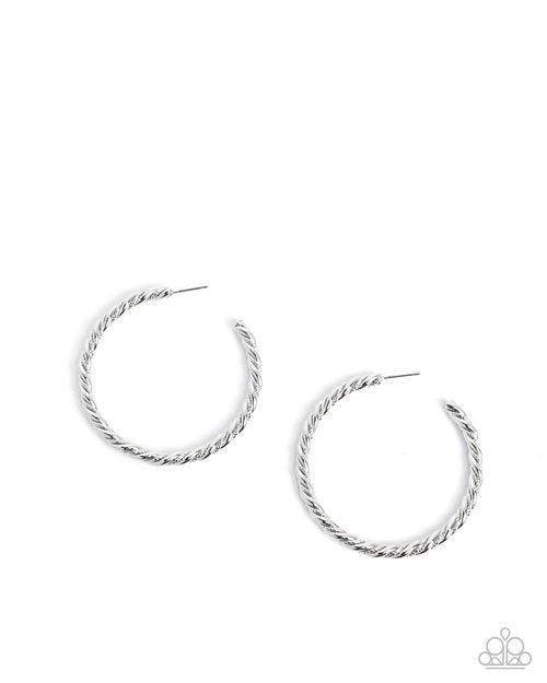 Coiled Class - Silver - Paparazzi Earring Image