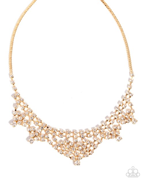 Square Selfie - Gold - Paparazzi Necklace Image