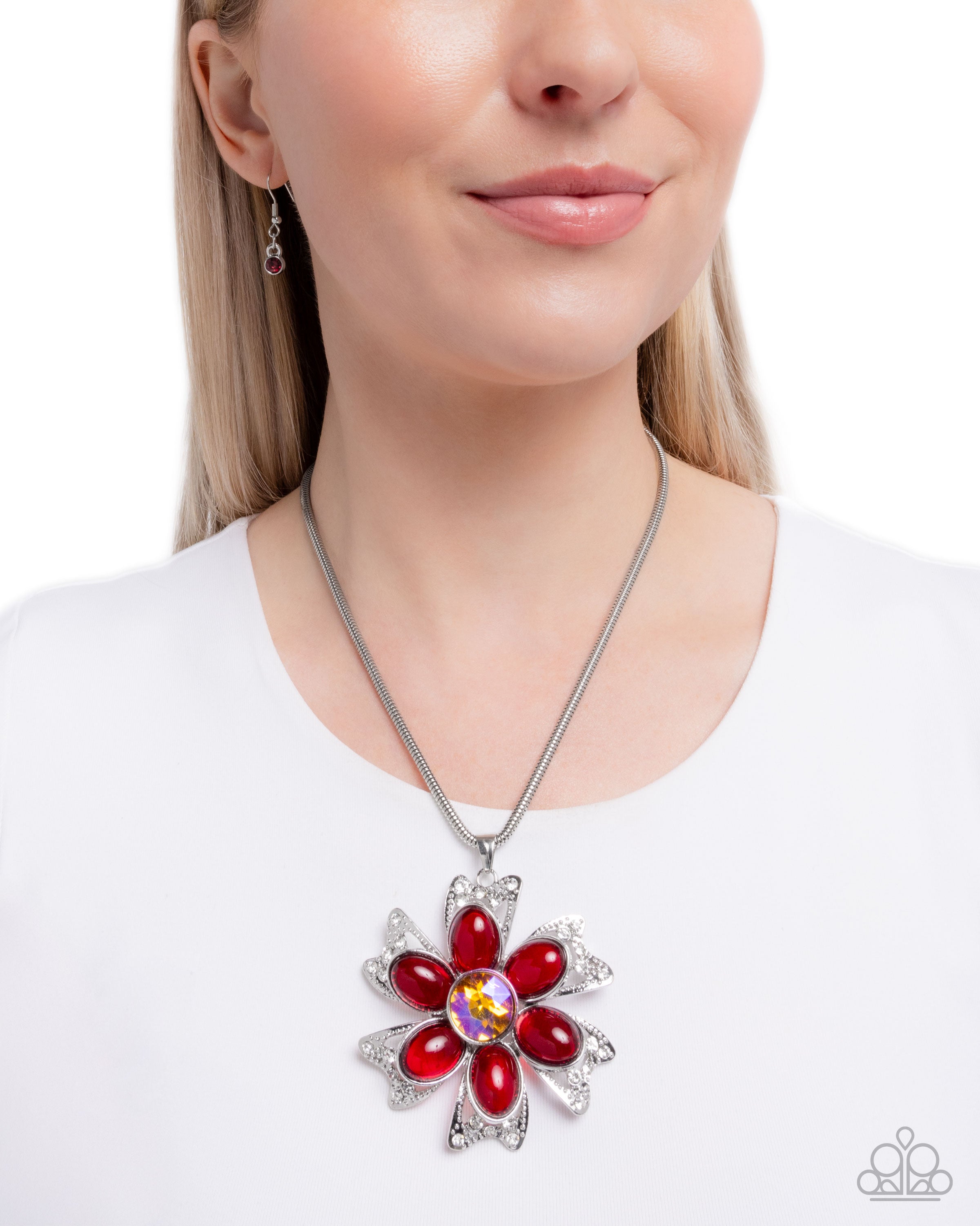 ❁⃘❁⃘ Paparazzi Necklace ~ Floral Figurehead - Red – Paparazzi