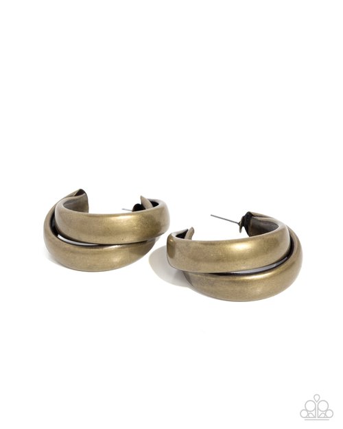 Restless Radiance - Brass - Paparazzi Earring Image