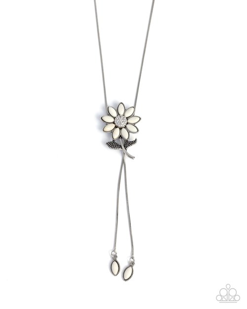 Floral Fidelity - White - Paparazzi Necklace Image