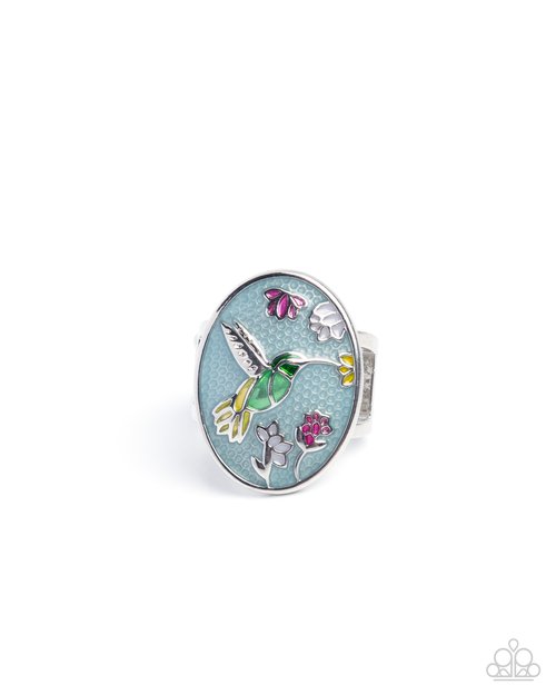 Hummingbird Hope - Blue - Paparazzi Ring Image