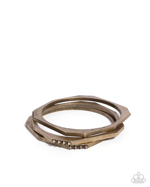 Bangle Bravado - Brass - Paparazzi Bracelet Image