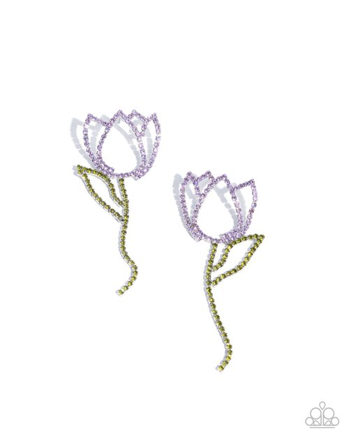 Tulip Transcendence - Purple - Paparazzi Earring Image
