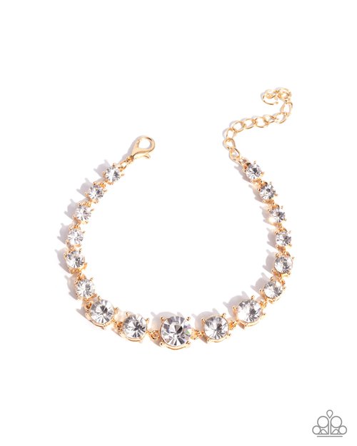 Sizable Shimmer - Gold - Paparazzi Bracelet Image