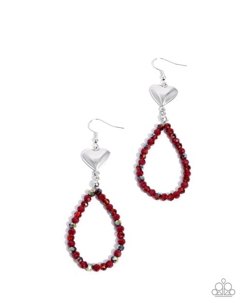 Treasured Teardrops - Red - Paparazzi Earring Image