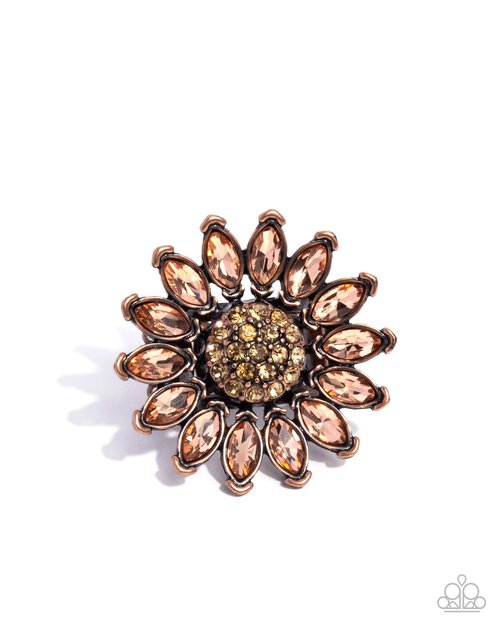 Sunflower Setting - Copper - Paparazzi Ring Image