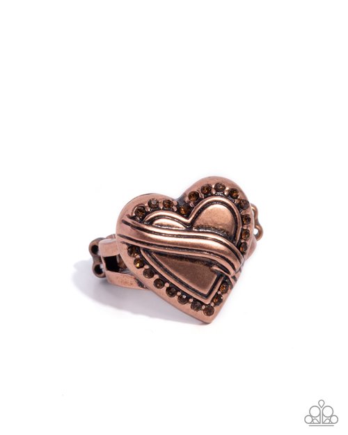 Hint of Heartbreak - Copper - Paparazzi Ring Image