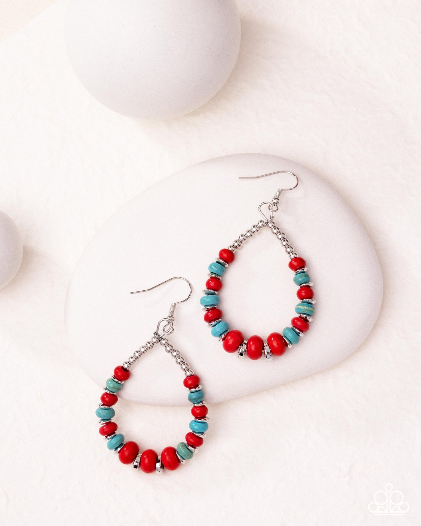 Carefree Color - Red - Paparazzi Earring Image