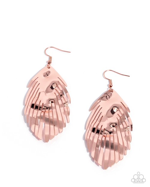 Acutely Abstract - Copper - Paparazzi Earring Image