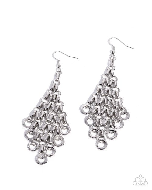 Decisive Delivery - Silver - Paparazzi Earring Image