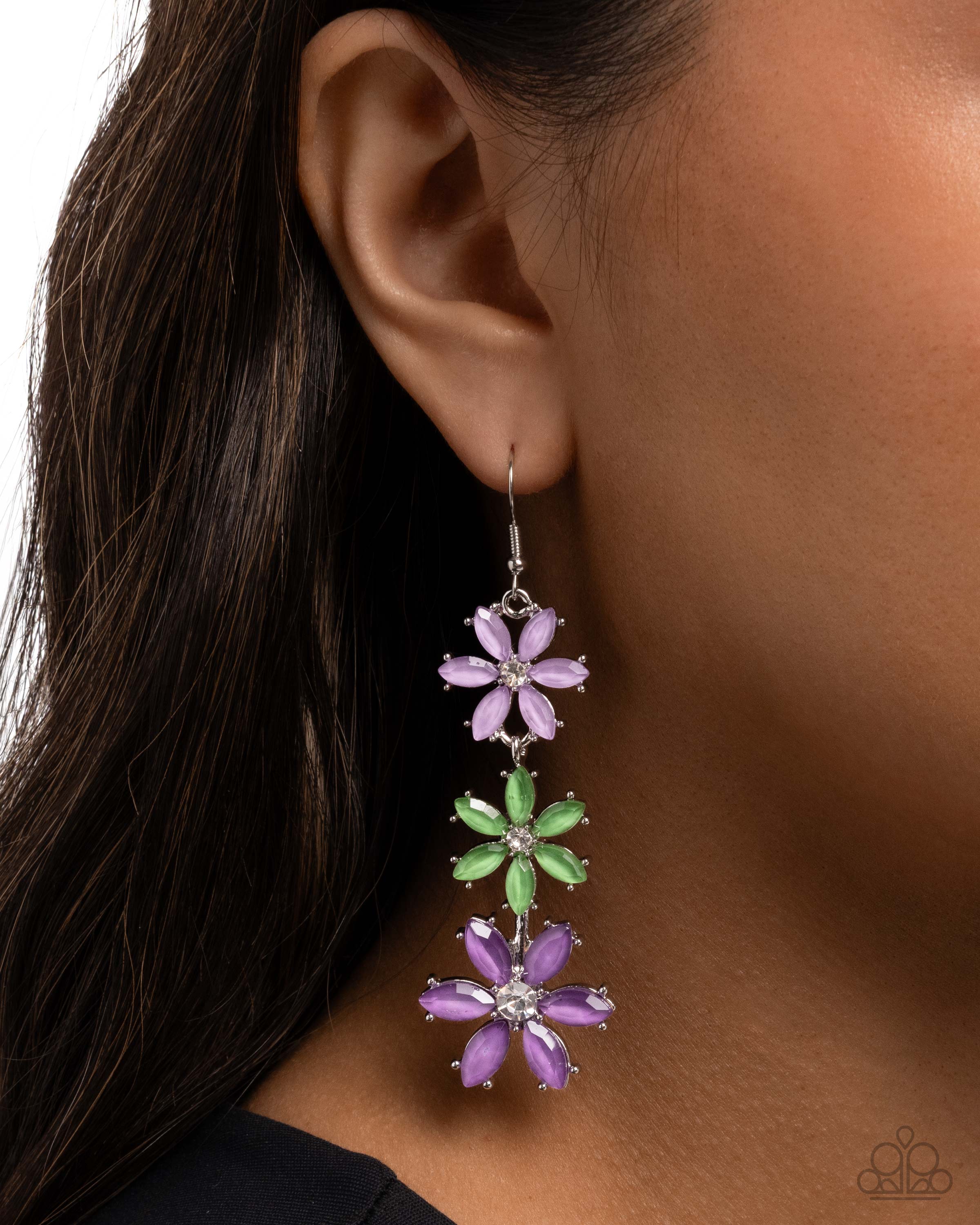 ✨NEW Elegant Purple Floral Statement Earrings Statement Purple Flower Earrings – Glitter is the New Black main image 2