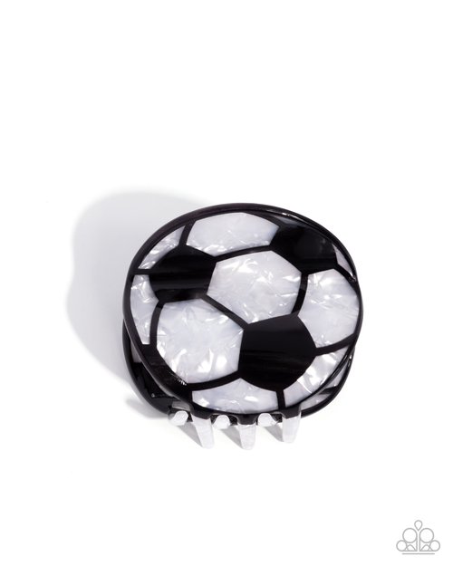 Soccer Shimmer - Black - Paparazzi Hair Accessories Image
