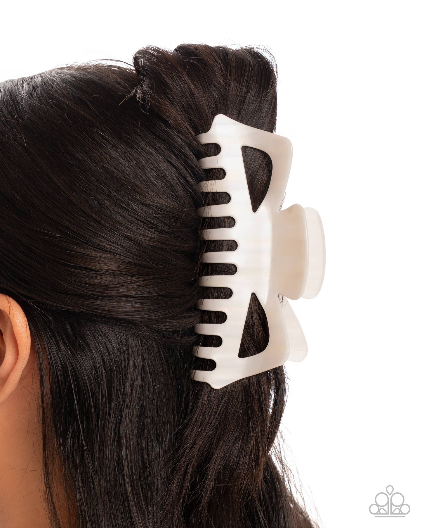 Striped State of Mind - White - Paparazzi Hair Accessories Image