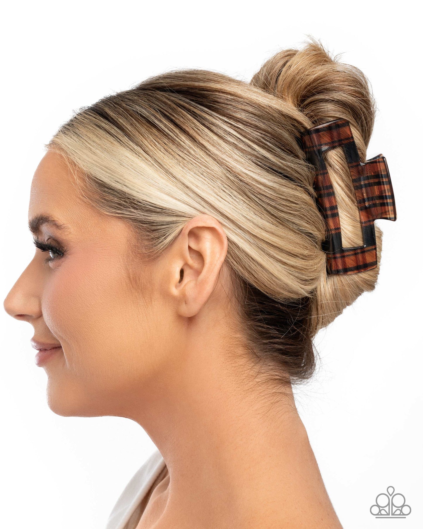 Prized Plaid - Brown - Paparazzi Hair Accessories Image