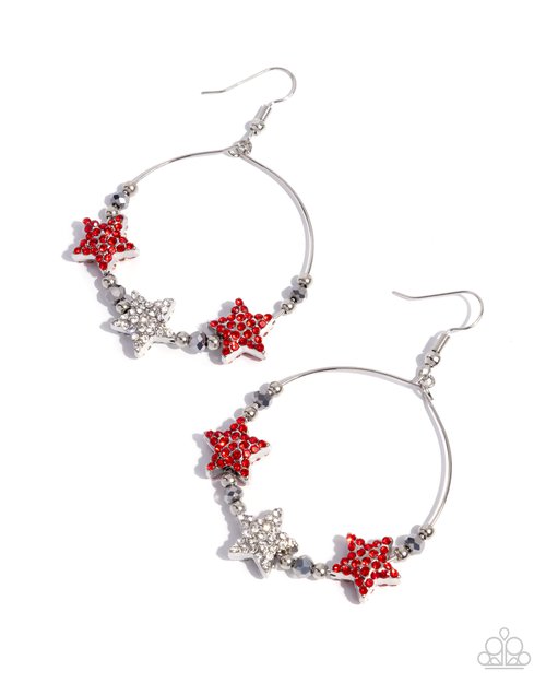Country Countdown - Red - Paparazzi Earring Image