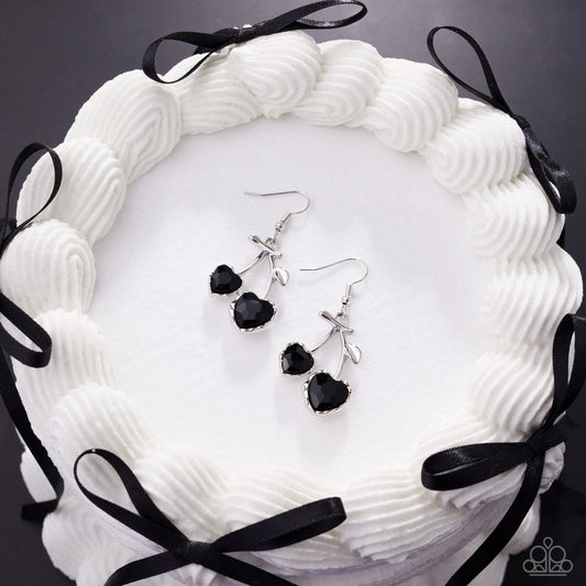 Courting Cherries - Black - Paparazzi Earring Image