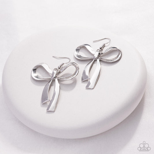 Captivating Coquette - Silver - Paparazzi Earring Image