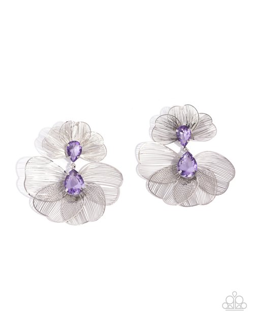 Wiry Wisdom - Purple - Paparazzi Earring Image