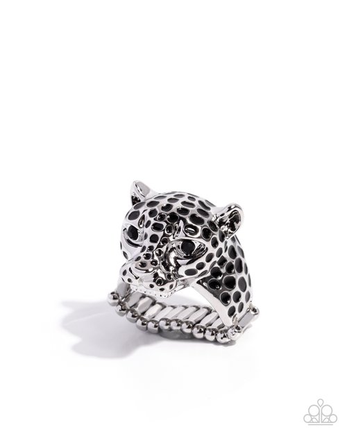 Leopard Limit - Black - Paparazzi Ring Image